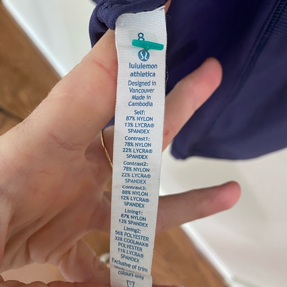 Lululemon Strappy workout tank - like new - blue-black - 8 - Picture 5 of 6